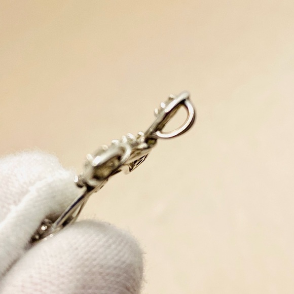 EUC Estate 18k White Gold Diamond Cross Pendant - Picture 9 of 14